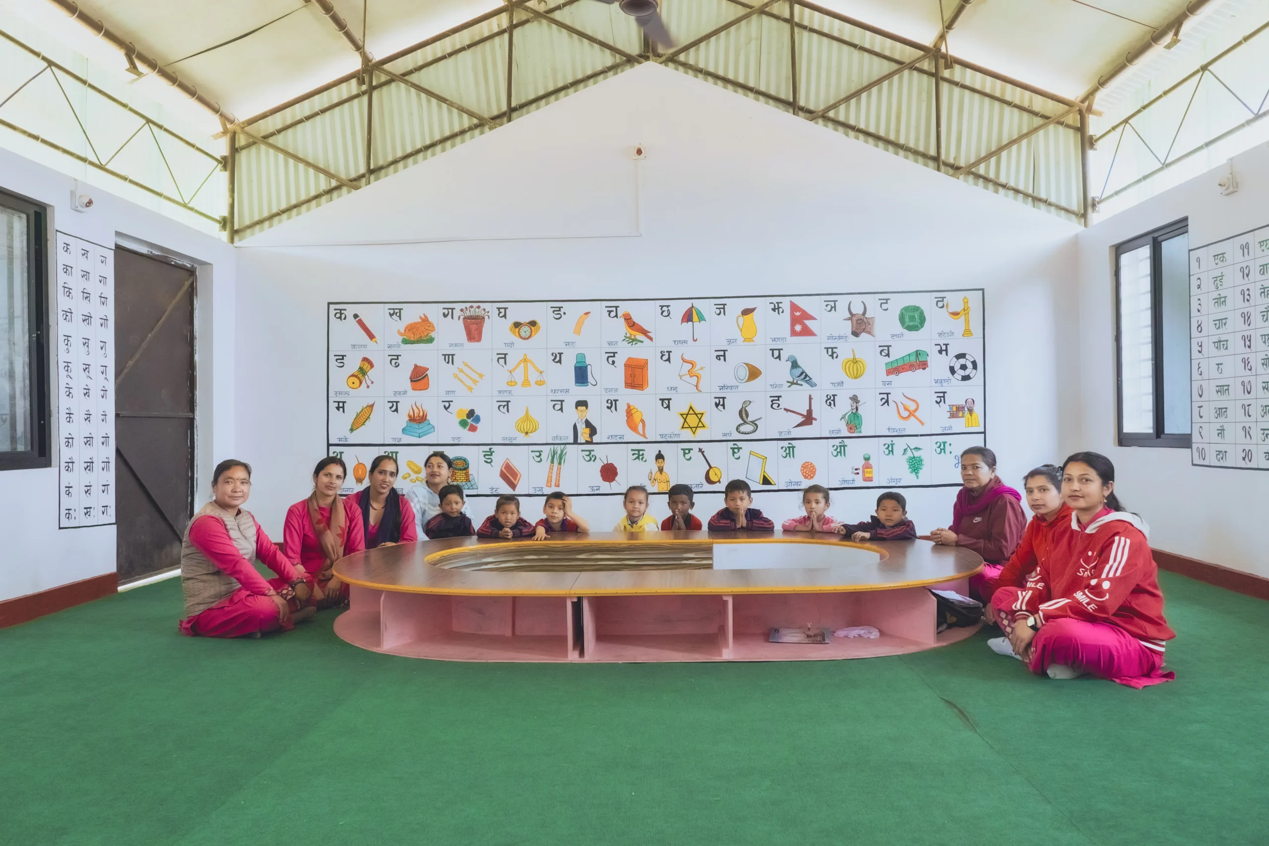 Enfants en classe au Népal